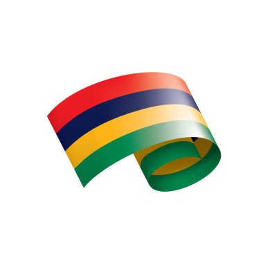 Mauritius bayrak, beyaz bir arka plan üzerinde vektör çizim