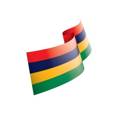 Mauritius bayrak, beyaz bir arka plan üzerinde vektör çizim