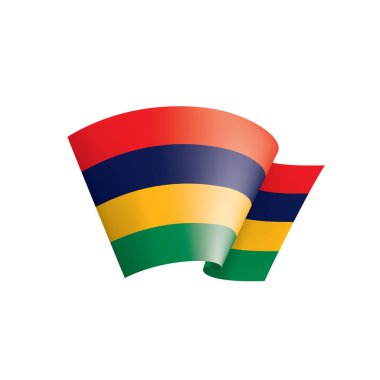 Mauritius bayrak, beyaz bir arka plan üzerinde vektör çizim