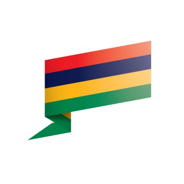 Mauritius bayrak, beyaz bir arka plan üzerinde vektör çizim