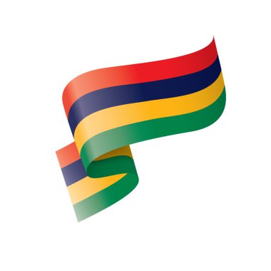 Mauritius bayrak, beyaz bir arka plan üzerinde vektör çizim