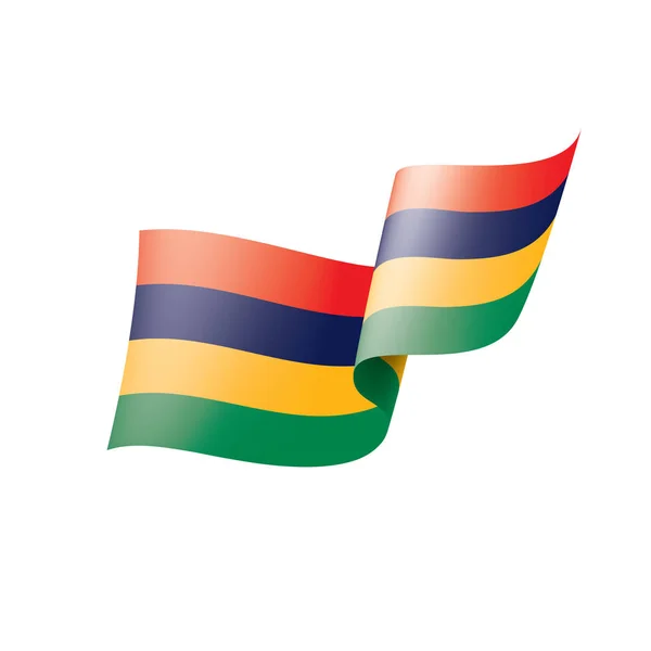 毛里求斯国旗, 在白色背景上的矢量插图 — 图库矢量图片