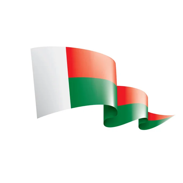 Bandeira de Madagáscar, ilustração vetorial sobre fundo branco —  Vetores de Stock