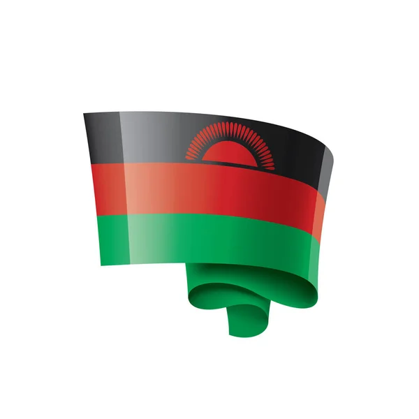 Bandera de Malawi, ilustración vectorial sobre fondo blanco — Vector de stock