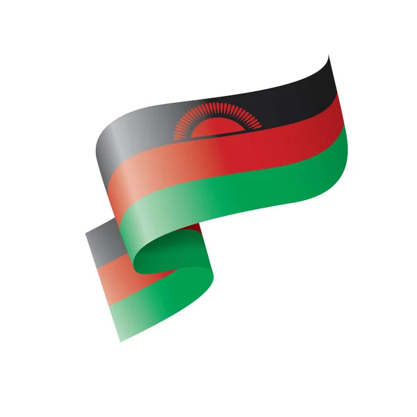 Bandeira do Malawi, ilustração vetorial sobre um fundo branco — Vetor de Stock