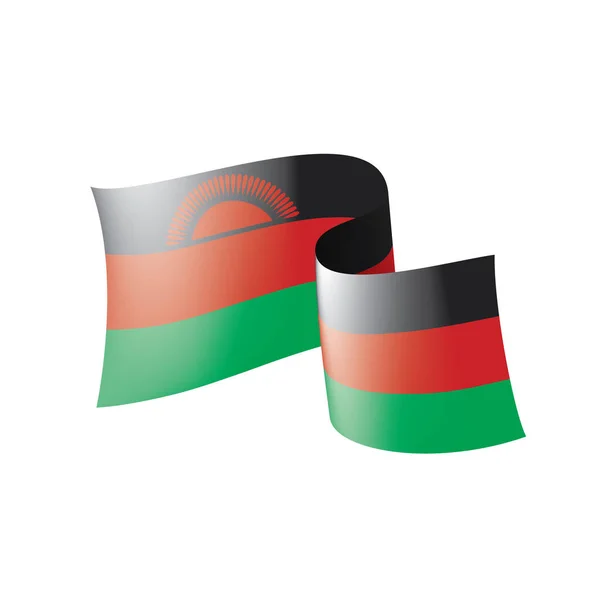 Bandera de Malawi, ilustración vectorial sobre fondo blanco — Vector de stock