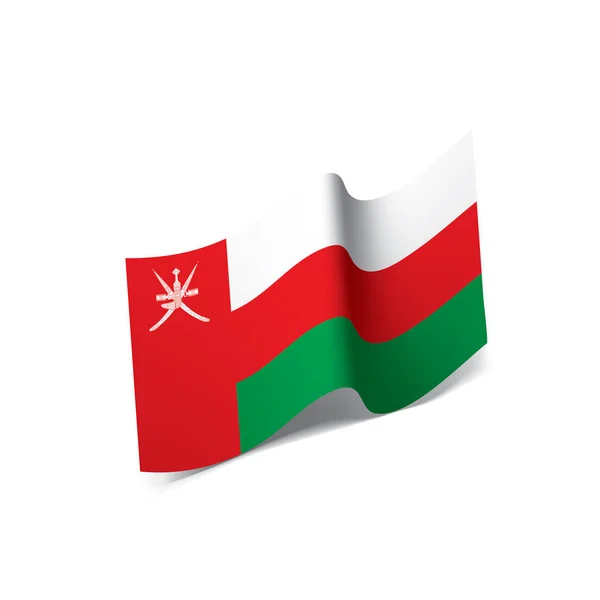 Oman flagga, vektorillustration — Stock vektor