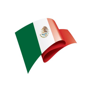 Meksika bayrağı, beyaz bir arka plan üzerinde vektör çizim