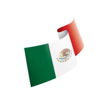 Meksika bayrağı, beyaz bir arka plan üzerinde vektör çizim