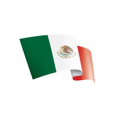 Meksika bayrağı, beyaz bir arka plan üzerinde vektör çizim