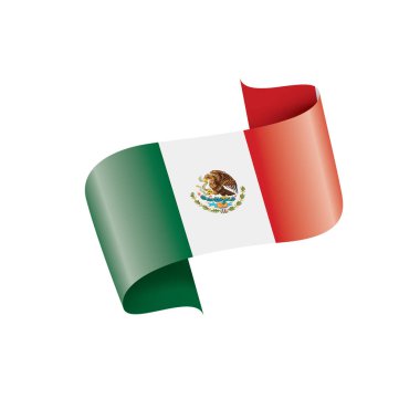 Meksika bayrağı, beyaz bir arka plan üzerinde vektör çizim