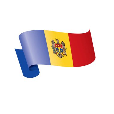 Moldova bayrağı, beyaz bir arka plan üzerinde vektör çizim