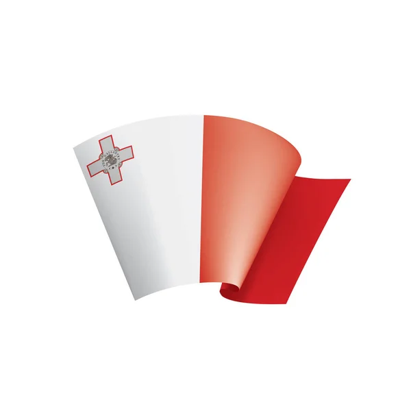 马耳他国旗, 在白色背景上的矢量插图 — 图库矢量图片