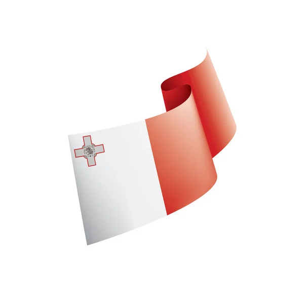 Прапор Мальти, Векторні ілюстрації на білому фоні — стоковий вектор