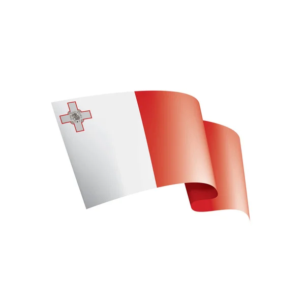 Malta Flagge, Vektordarstellung auf weißem Hintergrund — Stockvektor