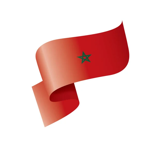 Marokańska flaga, ilustracja wektora na białym tle — Wektor stockowy