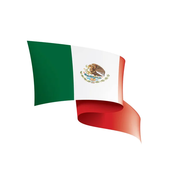 Мексиканский флаг, векторная иллюстрация на белом фоне — стоковый вектор
