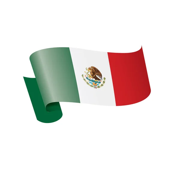 Mexikanische Flagge, Vektorabbildung auf weißem Hintergrund — Stockvektor