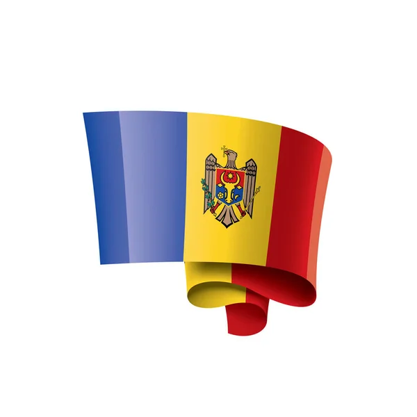 Drapeau Moldavie, illustration vectorielle sur fond blanc — Image vectorielle
