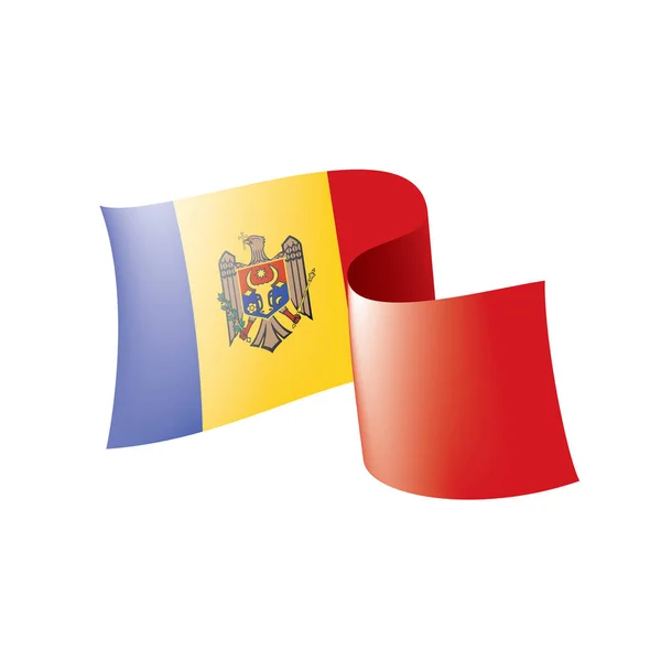 Drapeau Moldavie, illustration vectorielle sur fond blanc — Image vectorielle