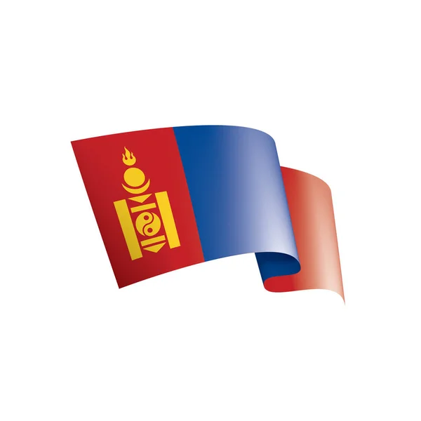 Bandera de Mongolia, ilustración vectorial sobre fondo blanco — Archivo Imágenes Vectoriales