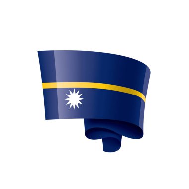 Nauru bayrak, beyaz bir arka plan üzerinde vektör çizim
