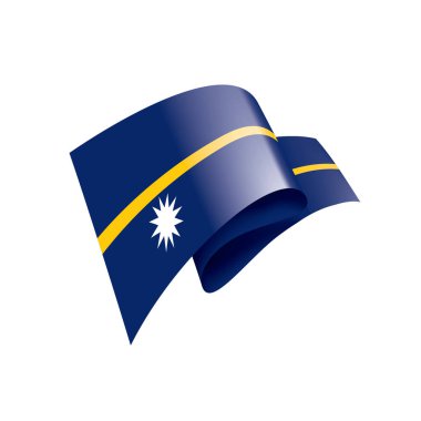 Nauru bayrak, beyaz bir arka plan üzerinde vektör çizim