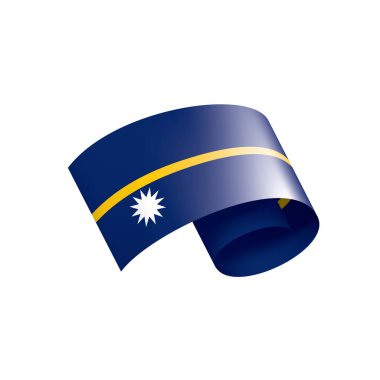 Nauru bayrak, beyaz bir arka plan üzerinde vektör çizim