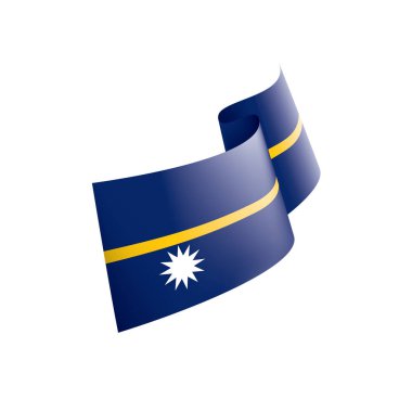 Nauru bayrak, beyaz bir arka plan üzerinde vektör çizim