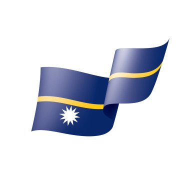 Nauru bayrak, beyaz bir arka plan üzerinde vektör çizim