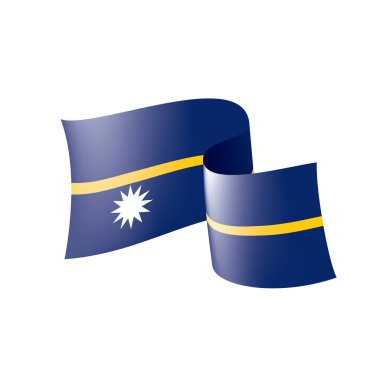 Nauru bayrak, beyaz bir arka plan üzerinde vektör çizim
