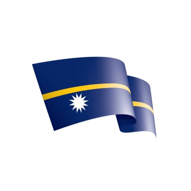 Nauru bayrak, beyaz bir arka plan üzerinde vektör çizim