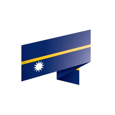 Nauru bayrak, beyaz bir arka plan üzerinde vektör çizim