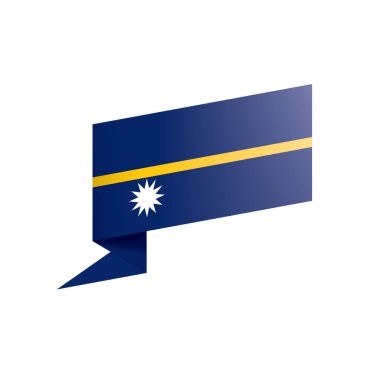 Nauru bayrak, beyaz bir arka plan üzerinde vektör çizim