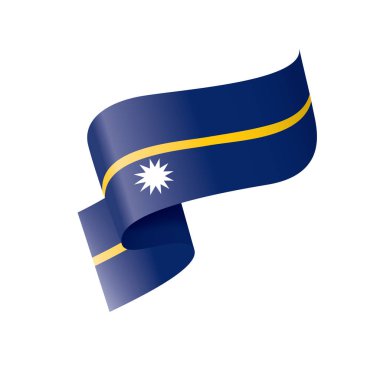 Nauru bayrak, beyaz bir arka plan üzerinde vektör çizim