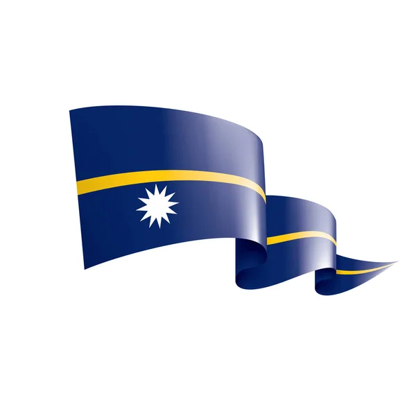 Bandeira de Nauru, ilustração vetorial sobre um fundo branco — Vetor de Stock