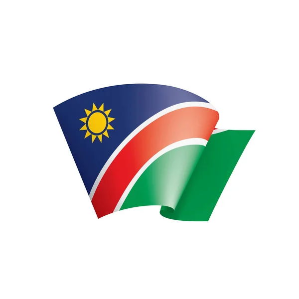 Bandera de Namibia, ilustración vectorial sobre fondo blanco — Vector de stock