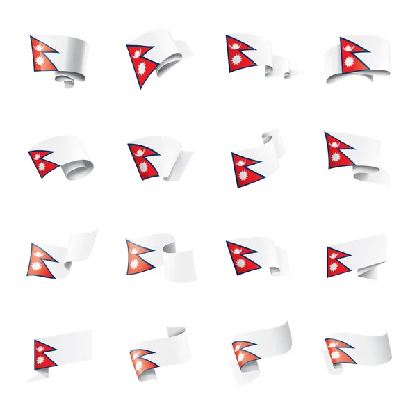 Nepál zászló, egy fehér háttér vektor illusztráció — Stock Vector