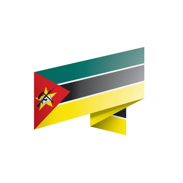 Drapeau du Mozambique, illustration vectorielle sur fond blanc — Image vectorielle