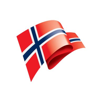 Norveç bayrağı, beyaz bir arka plan üzerinde vektör çizim
