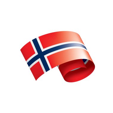Norveç bayrağı, beyaz bir arka plan üzerinde vektör çizim