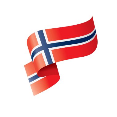 Norveç bayrağı, beyaz bir arka plan üzerinde vektör çizim