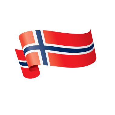 Norveç ulusal bayrak, beyaz bir arka plan üzerinde vektör çizim