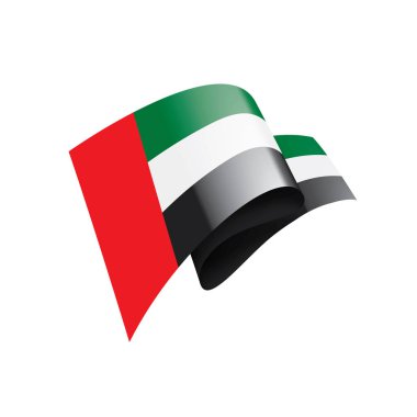 Birleşik Arap Emirlikleri bayrağı, beyaz bir arka plan üzerinde vektör çizim