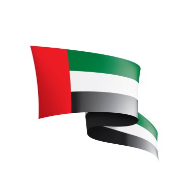 Birleşik Arap Emirlikleri bayrağı, beyaz bir arka plan üzerinde vektör çizim