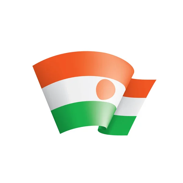 Nigers flagga, vektorillustration på vit bakgrund — Stock vektor