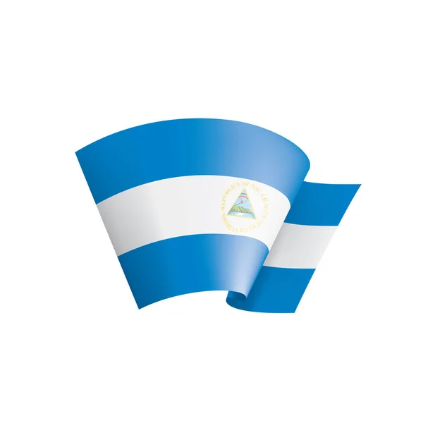 Nicaragua flagga, vektorillustration på vit bakgrund — Stock vektor