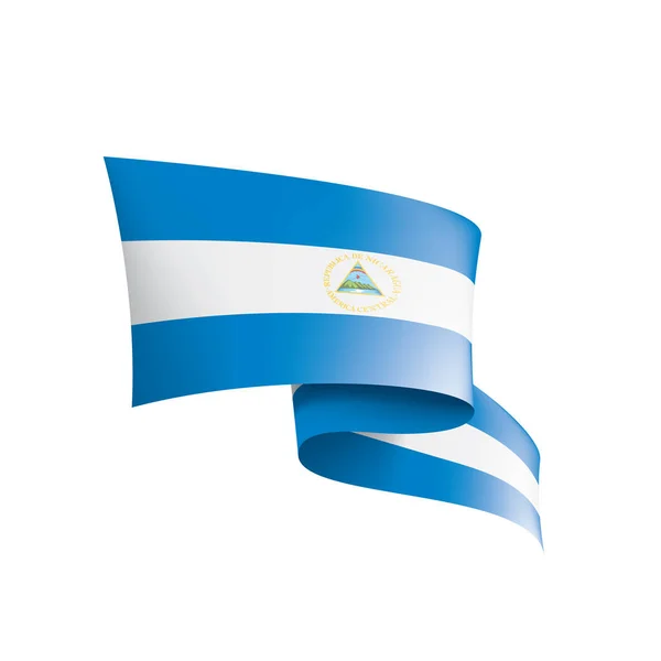 Bandeira da Nicarágua, ilustração vetorial sobre um fundo branco — Vetor de Stock