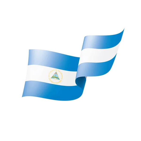 尼加拉瓜国旗 在白色背景上的矢量插图 — 图库矢量图片