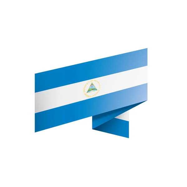 Bandera de Nicaragua, ilustración vectorial sobre fondo blanco — Vector de stock